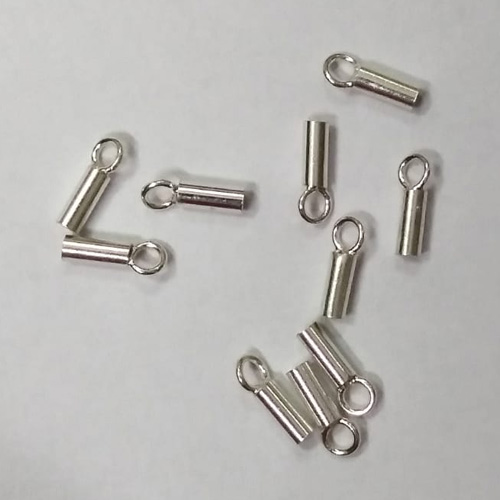 סופיות כסף 925 - מצינור עגול חלק קוטר פנימי 1.5 מ"מ אורך 5.4 מ"מ לולאה קוטר חיצוני 3.1 מ"מ מחוט 0.65 מ"מ (שקית של 10 יחידות )
