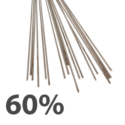 חוט הלחמה כסף 60% (חוט בעובי 0.8 מ"מ כחצי מטר) לפי משקל (יחידה 2.5 גרם )
