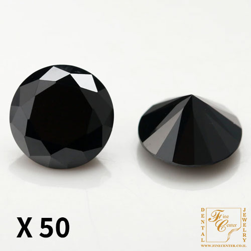 זירקון שחור עגול 1.25 מ"מ פסט ( אריזה 50 יחידות )