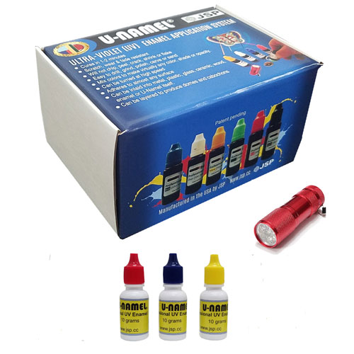 ערכה אמייל UV למתחילים 3 צבעים + פנס ייבוש U-NAMEL