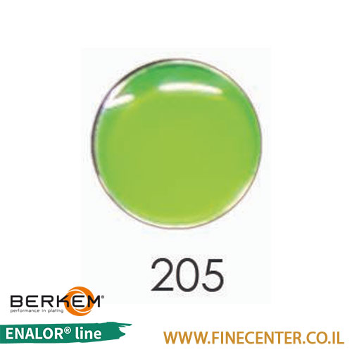 אמייל שקוף ירוק ניאון זוהר 205 - בקבוק 250 גרם BERKEM ENALOR