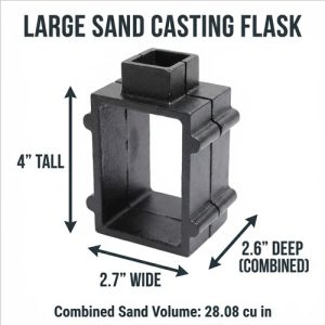 תבנית ברזל מלבנית ליציקה בחול - 2.6"*2.7"*4" - 62 * 68 * 100 מ"מ - PEPE Large