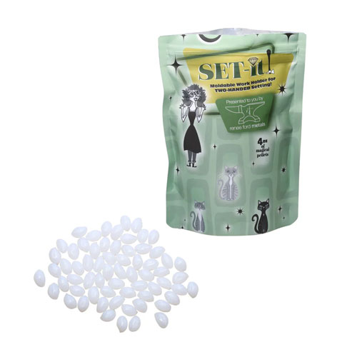 צמנט למשבץ Set-it! - קיט לבן גרגרים תרמופלסטי לעיצוב ואחיזת תכשיטים לחריטה ושיבוץ - 113 גרם