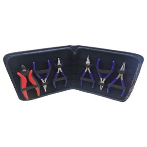 סט פליירים 120 מ"מ - 6 יחידות בנרתיק עם רוכסן - שפיץ שטוח, שטוח, שפיץ עגול, חצי עגול, שפיץ שטוח מכופף, קאטר FC