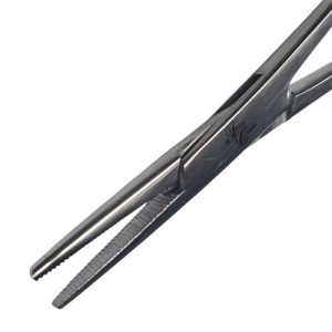 מלקחיים עם נעילה (Hemostatic Forceps) ישרות עם שפתים משוננות - 5" | 127 מ"מ