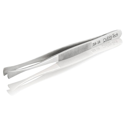 פינצטה אורך 120 מ"מ - קצה רחב מעוגל 7.5 מ"מ - חלקה - Rubic tech 35A-SA