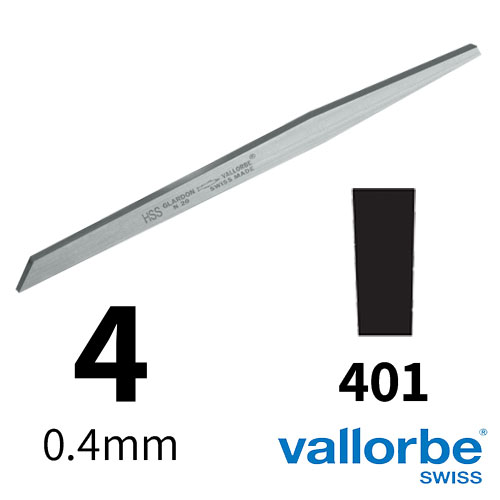 שטיכל שטוח HSS מס 4 Vallorbe