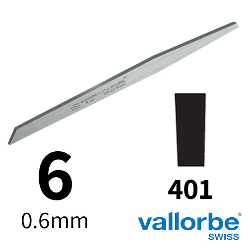 שטיכל שטוח HSS מס 6 Vallorbe