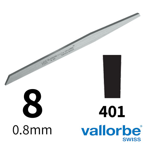 שטיכל שטוח HSS מס 8 Vallorbe