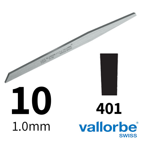 שטיכל שטוח HSS מס 10 Vallorbe