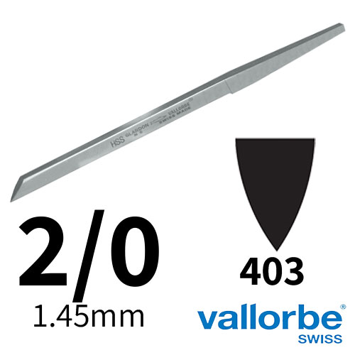שטיכל שפיץ HSS מס 2/0 Vallorbe
