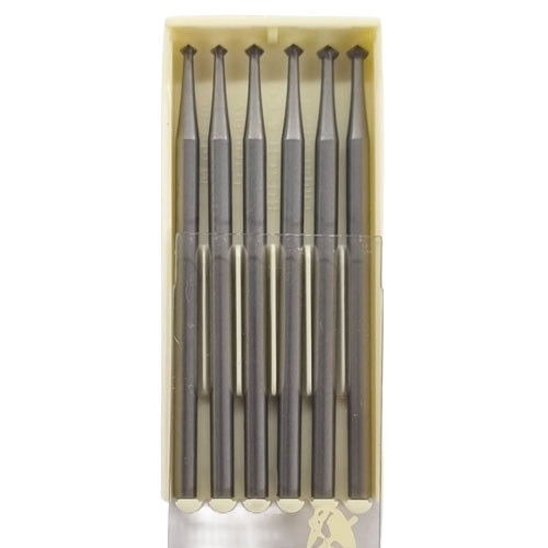 סט כרסומים צורת יהלום FIG 414 - BUSCH (1.7/1.9/2.1/2.3/2.5/2.7)מ"מ מתאים למתכות רכות או לשעווה חבילה של 6 יחידות