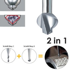 כרסום BUSCH PaveCut  447 - כדור משולב מקדח - 1.2 מ"מ - מארז 6 יחידות