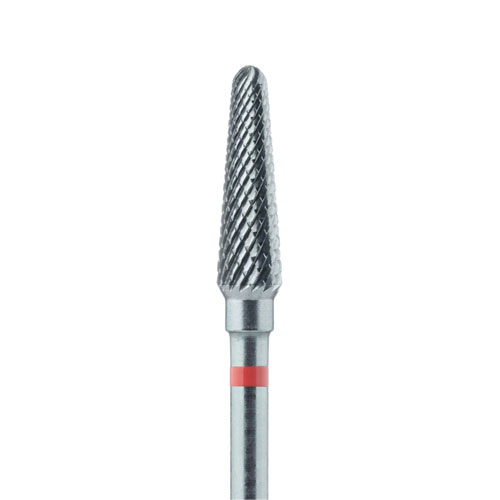 כרסום קונוס קצה עגול HM 79FX קרבייד קוטר 4.0 מ"מ גובה 14.2 מ"מ עדין פס אדום