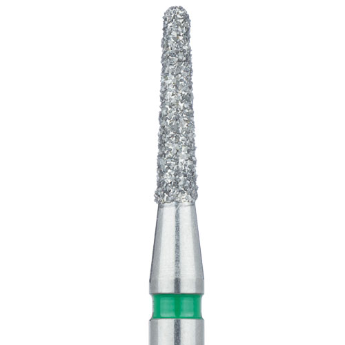 כרסום יהלום Meisinger 850G קונוס קצה מעוגל קוטר 1.8 מ"מ גובה 8 מ"מ (פס ירוק,גס )