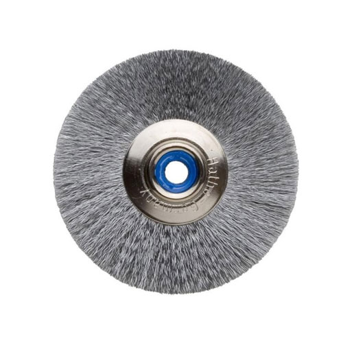 מברשת פלדה stainless steel 0.1mm - דיסק 51 מ"מ מרכז פלסטיק כחול - HATHO גרמניה
