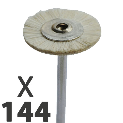 מברשת דיסק שיער לבן עדין מאוד 19 מ"מ על ציר מארז 144 יחידות