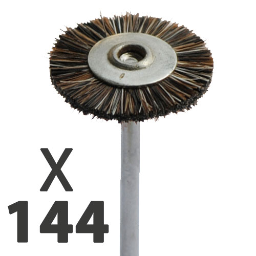 מברשת דיסק שיער מעורב רך 19 מ"מ על ציר - מארז 144 יחידות
