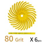 Sunburst דיסק D22.22 (מאורר) - צהוב GR 80 (מתאים לכל החומרים) אריזה 6 יחידות