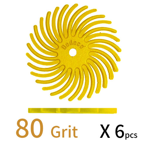 Sunburst דיסק D22.22 (מאורר) - צהוב GR 80 (מתאים לכל החומרים) אריזה 6 יחידות
