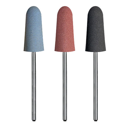 סט גומיות לליטוש מגס לעדין - קונוס מעוגל על ציר D10*20 (מתאים לזהב ופליז/אמייל)