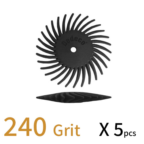 עדשה Sunburst מאוורר 15.8 מ"מ (5/8") - שחור GR 240 סיליקון קרבייד (5 יחידות) (מתאים לכל החומרים) 7192