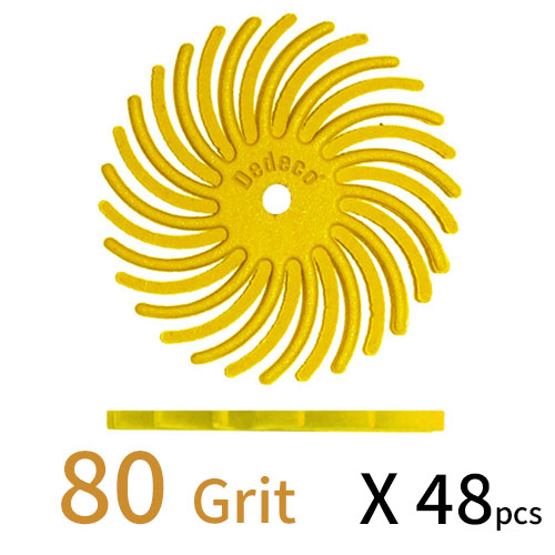 Sunburst דיסק D22.22 (מאורר) - צהוב GR 80 (מתאים לכל החומרים) אריזה 48 יחידות