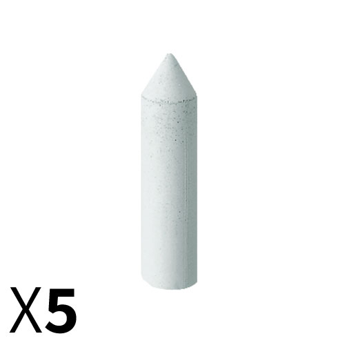 קליע סיליקון לבן גס D6*24 לליטוש מתכות / קרמיקה / אקריליק מארז 5 יחידות EVE גרמניה