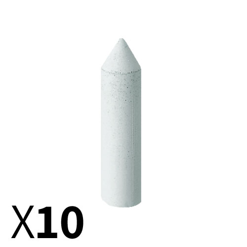 קליע סיליקון לבן גס D6*24 לליטוש מתכות / קרמיקה / אקריליק מארז 10 יחידות EVE גרמניה