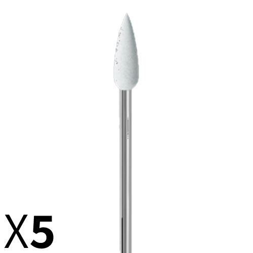 להבה D5.5*15 סיליקון לבן גס עם ציר מובנה לליטוש קרמיקה/אקריליק/כל המתכות EVE גרמניה - מארז 5 יחידות