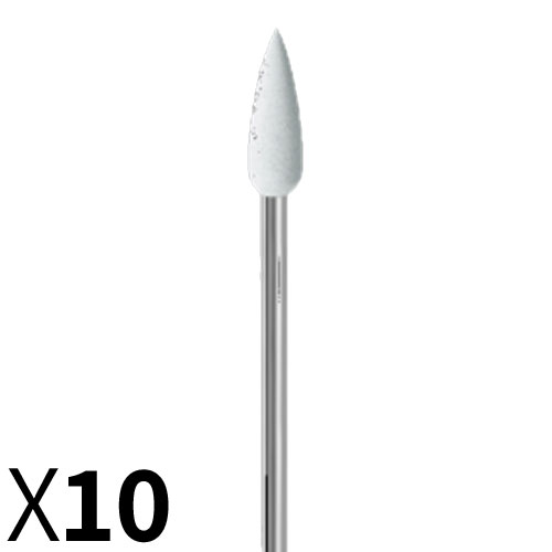 להבה D5.5*15 סיליקון לבן גס עם ציר מובנה לליטוש קרמיקה/אקריליק/כל המתכות EVE גרמניה - מארז 10 יחידות