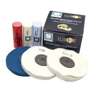 ערכת ליטוש והברקה מקצועית MERARD LUXOR לזהב צהוב, אדום ופליז - 3 משחות ליטוש + 3 מברשות ליטוש