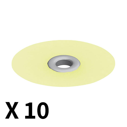 דיסקיות לטש גמישות D10*0.14 (על בסיס פלסטיק) צהובות עדינות מארז 10 יחידות / EVE גרמניה