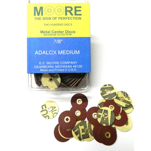 דיסקיות נייר לטש D22 מרכז מתכת מרובע ,בינוני (MOORES) קופסא שקופה 200 יחידות