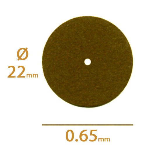 דיסק חיתוך חום 0.65*22 D (אלומיניום אוקסיד) 10 יחידות ( חיתוך מהיר לכל המתכות ) Dedeco High Speed