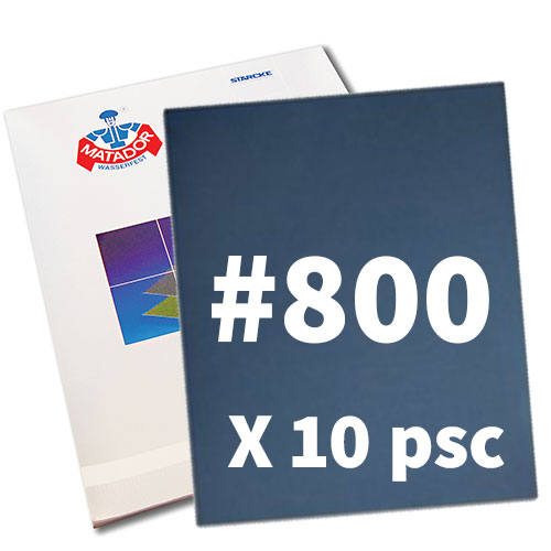 נייר מים לטש GR 800 - גיליון 230x280 מ"מ MATADOR גרמניה - 10 יחידות