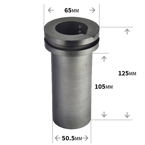 טיגל גרפיט לתנור (קומקום) התכה חשמלי 1 ק"ג 65X125 מ"מ - איטליה