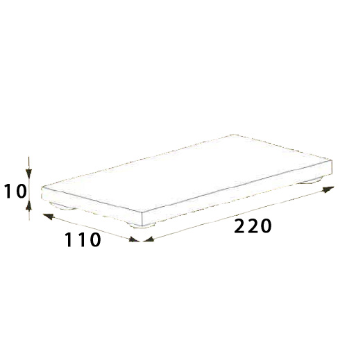 פלטת קרמית להלחמה - עם רגליות 110X220 מ"מ - איטליה