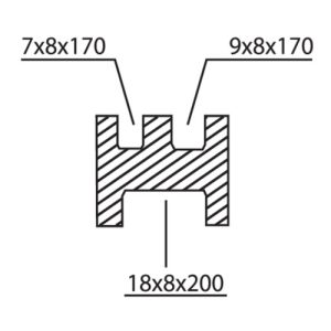 אנגוס - תבנית יציקה 2+1 תעלות - mm 18x8x170 + mm 7x8x170 + mm 8x8x170 - CHINETTI איטליה