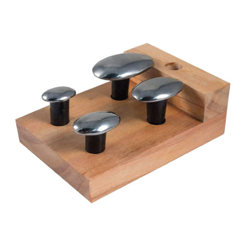 סט סדני כפות 4 יחידות (24x34mm, 28x43mm, 34x50mm, 40x64mm) בסטנד עץ