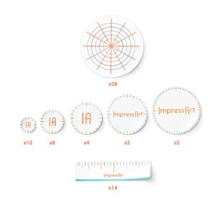 מדבקות עזר להחתמה בקו ישר ומעוגל - ImpressArt Stamp Guides