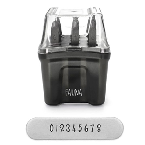 סט חותמות הטבעה מספרים 6 מ"מ Fauna (9 יחידות) במארז פלסטיק - ImpressArt