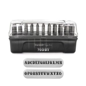 סט חותמות הטבעה אותיות גדולות באנגלית MOBY + בונוס 6 מ"מ (27 יחידות) במארז פלסטיק ImpressArt