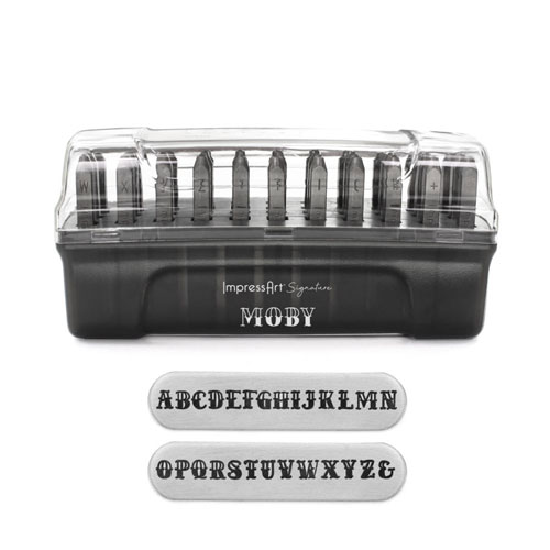 סט חותמות הטבעה אותיות גדולות באנגלית MOBY + בונוס 6 מ"מ (27 יחידות) במארז פלסטיק ImpressArt
