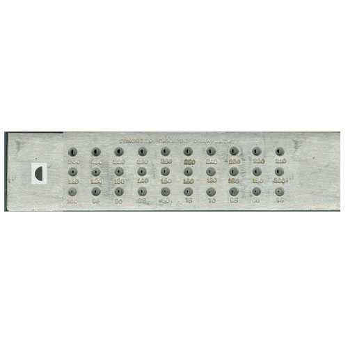 טבלת משיכה קרבייד חצי עגולה - 30 מידות 0.55 -3.0 מ"מ CHINETTI איטליה