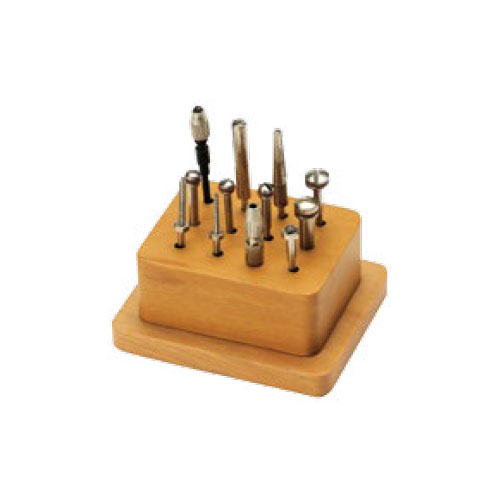 סטנד מעץ 12 חורים לכרסמים מקדחים מברשת ועוד...