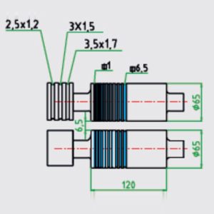 ואלץ ECOMILL משולב 120 מ"מ חוט ופח עם גלגלי צד עם גיר - CHINETTI איטליה