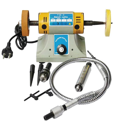 מנוע ליטוש דו צדדי 350W קונוסים + זרוע גמישה + פוטר וסט אביזרים מהירות משתנה עד 10000 סל"ד