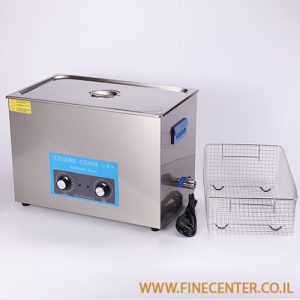 אמבט אולטרסוני אנלוגי 22 ליטר 480W - טיימר 0-20 דקות - טמפרטורה 0-80C - מיכל 150*300*500 מ"מ