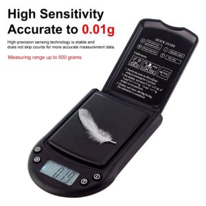 משקל נייד מקצועי HXY עד 500 גרם דיוק 0.01 גרם - הפעלת סוללות AAA*2 (לא כלול)